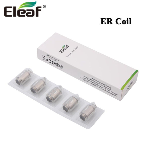 5pcs Eleaf ER 0.3ohm SS316 Coil 40-100W Pure Cotton Replacement Core Head